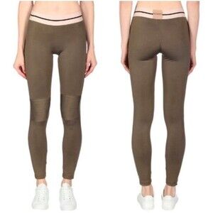 Olympia Activewear Olive Army Green Moto Workout Leggings Size Small